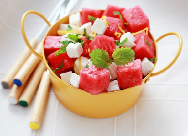 Летние сочные салаты с арбузом